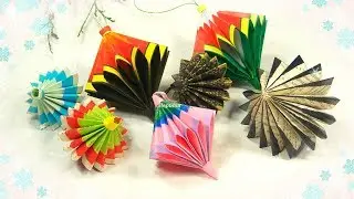 Новогодние елочные игрушки из бумаги / diy christmas paper ornaments