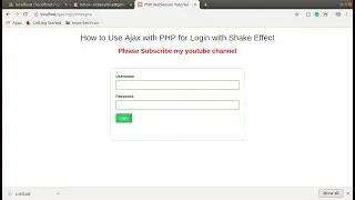 Ajax with PHP for Login with Shake Effect