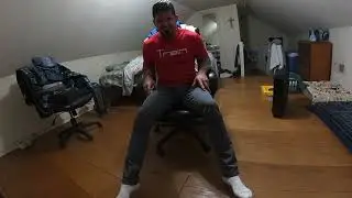 Poor leather chair