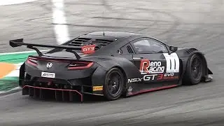 Honda NSX GT3 Evo Testing at Monza - Accelerations, Fly Bys & V6 Sound!