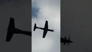 Military Propeller Plane flying over park #militaryairplanes #militarylife