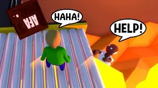 GRANNY AND BALDI PLAYING GANG BEASTS PART 3 in HUMAN FALL FLAT