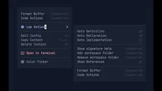 Neovim Menu Plugin made using Volt