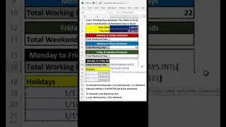 Count Weekends Between Two Dates in Excel #excel #exceltips #exceltricks #microsoft