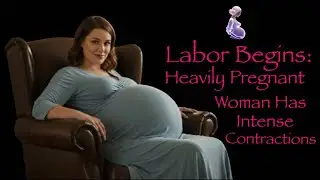 Labor Begins: Heavily Pregnant Woman Has Intense Contractions