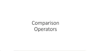 Comparison Operators in Python