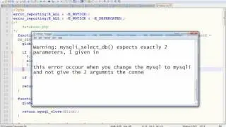 Warning: mysqli_select_db() expects exactly 2 parameters, 1 given in