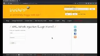 XML XPath Injection Login Form Low Security Level