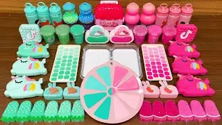 PINK vs MINT !!! Mixing random into GLOSSY slime!!!Satisfying Nastya Slime 