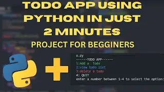 Creating a TODO app using python in just 2 minutes | begginers project