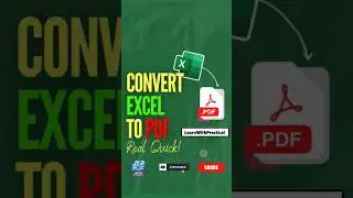 🔑📚How to convert Excel to PDF Trick | Excel To PDF | 