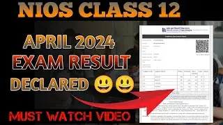 NIOS CLASS 12 APRIL 2024 RESULT DECLARED