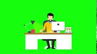 Men working green screen