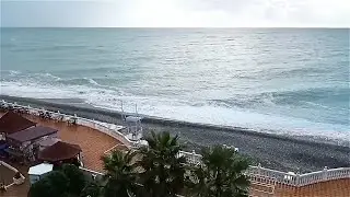 Футажи hd Море шторм Шум набегающей волны Осень Лоо-Сочи Видео фоны для монтажа Бесплатно