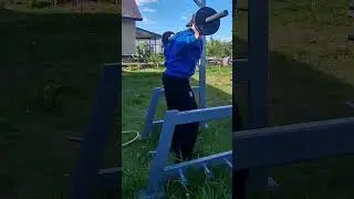Приседания со штангой на улице + реабилитация плеча.