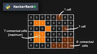 Solving Connected Cells [DFS Algorithm] | Python | HackerRank Solution | Binary Matrix Boundary