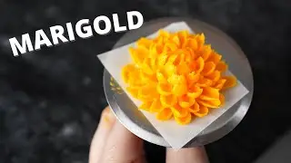 How to pipe marigold flowers [ Cake Decorating For Beginners ]