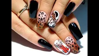 Nail design gel with lacquer. Simple and fashionable cartoon manicure 2017