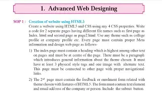 Maharashtra Board 11th IT HTML SOP with complete explanation
