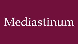 How to Pronounce ''Mediastinum'' Correctly in German