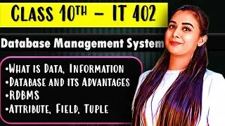 Concept of Database Management System | Attribute, Field, Tuple | Class 10 Information Technology