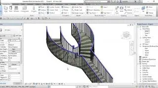 how to draw split staircase in Revit