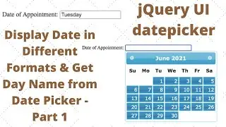 jQuery UI datepicker: Get Information Such As Day Name, Day of the Year etc  from Calendar - Part 1