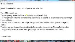 HTML JavaScript,HTML script Tag,A Taste of JavaScript, change HTML styles,change HTML attributes,HTM