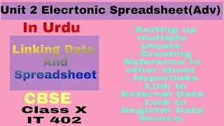 Linking Data and spreadsheet | Class X IT 402 | Electronic Spreadsheet(Adv)