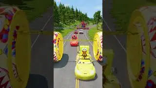 Amazing Cars & Strange Cars VS 2 Bollard Digital Circus and GIANT Strong Chain - BeamNG.drive