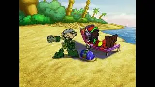 Numbuh 1-Love - (Points his S.P.L.A.N.K.E.R. at Numbuh 44) Don't even try it, mon.