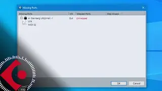 Cubase - missing ports unmapped, what does it mean, how to solve?