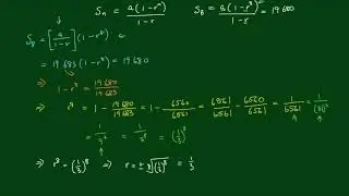 Geometric Sequences: Find First Term and Common Ratio given Sum to nth term and Infinity