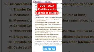 DOST 2024 required certificates to submit at college