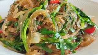 HOW TO CORRECTLY AND DELICIOUSLY PREPARE STARCH Noodles ✔FUNCHOSA IN KOREAN WITH JUSAI 부추잡채
