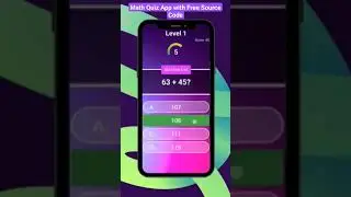 Math Quiz App in Android Studio Kotlin || Free Source Code || Tutorial #android #kotlin #game #code