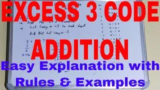 Excess 3 Code Addition|How to do Excess 3 Addition|Excess 3 Code Addition and Subtraction