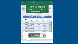 HOW TO CREATE MACRO TO FORMAT A PASSBOOK DATA | TechTricksGh