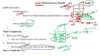 28 Stack implementation using Array - Part 2 -pop and peek operation