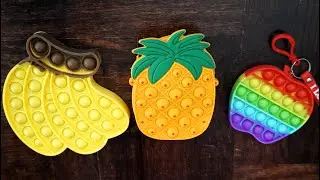 Colours Fruits Pop it Toys fidget training video, DIY pop it