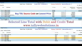 (Buy TDL Source Code Only Rs 500) Selected Line Total with Debit Credit Total in Day Book Ledger DAL