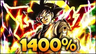 (Dragon Ball Legends) WARNING: INCREDIBLY POWERFUL! 1400% 14 Star Zenkai 7 YEL Goku Black Showcase!