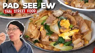 Thai Fried Rice Noodles with Soy Sauce - PAD SEE EW The Traditional Recipe  - Thai Street Food