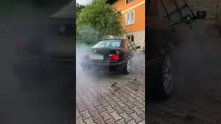 BURNOUT in a BMW E36 3.0 M54 #e36 #bmw #burnout #howto #swap #sound