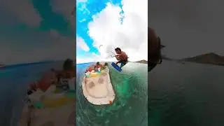 Huge Kitesurfing jump over an entire Island! 🤯😱