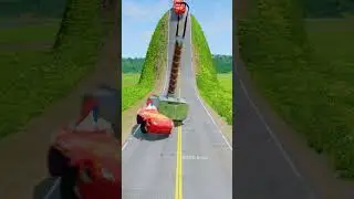 Big, Smal & Monster Truck Mcqueen Going Down to Spinning Thor Hammer Trap Crush – BeamNG.drive