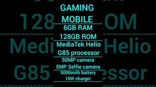 🔥🔥6GB RAM 128GB ROM🔥🔥MediaTek Helio G85 processor | 50MP camera | 5000mAh battery | 10W charger
