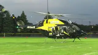 @universityofiowa Air Evac Helicopter Delivers Game Ball To The Columbus Wildcats! #iahsfb