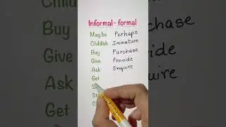 Informal vs Formal