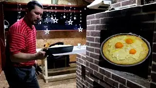 Winter! Ural! The man cooked something in the Russian oven!